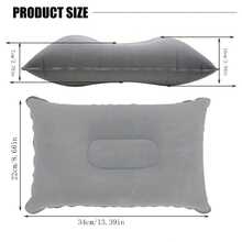 1pc/2pcs Inflatable Super Lightweight A4 Size Travel Pillow, Small Square Flocked Fabric Air Cushion Pillow, Easy To Store, Suitable For Camping, Home Office, Sleeping, Holiday Travel, Hiking, Napping, Neck & Waist Support - Grey - View 6
