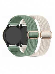 2pcs 20mm 22mm Nylon Elastic Solo Loop Strap Compatible With Samsung Galaxy Watch 7 6 5 4 40/44mm,Watch 6/4 Classic 43/47/42/46mm,Watch 5 Pro, Watch3 41/45mm,Gear S3 Classic/Gear S3 Frontier,18mm20mm22mm Quick Release Sport Wristband Replacement Compatible With Garmin Watch/Amazfit Watch/HW Watch GT