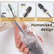 3pcs Silicone Bottle Brush Set For Cleaning, Water Bottle, Sports Bottle, Vase And Glassware Cleaning Brush, Cleaning Accessories, Household Cleaning Supplies, Room Decoration, Can Be Used To Prevent Oil Stains, Garbage, Etc., Suitable For Kitchens, Restaurants, Parties, Gatherings, Travel, Family Gifts, Home Gifts