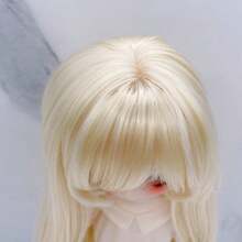 1pc BJD Doll Wig, MJD Doll Wig, SD Doll Wig 3/4/6 Inch Bangs Soft High-Temp Fiber Hair Blank For DIY Cotton Doll Making, Realistic Fantasy 60cm Wig With Inside-Curled Bangs