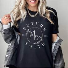 Personalized Engaget Future Mrs Shirt, Custom Fiance Name Swea, In My Engaged Era, Engaget Gift, Bachelorette Bridal Shower - Black - View 1