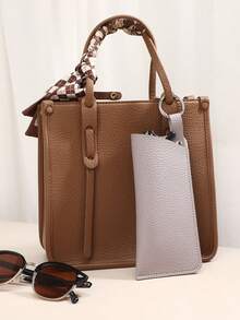 1pc Luxury Women's Eyeglass Case PU Leather Soft Holder Pocket Cases Slim Travel Pouch For Fashion Glasses Eyeglasses Readers Women Men Eyewear Accessories - Multicolor - View 5