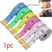 (1/5) قطعة شريط قياس مرن من الألياف الزجاجية بطول 1.5 متر /60 بوصة للخياطة والتفصيل والتفيت، مقياس مزدوج (لون وتصميم عشوائي)