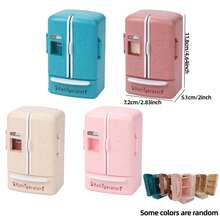 1pc Dollhouse Furniture Miniature Refrigerator: Single Door Fridge Model With Upper And Lower Compartments, 1/12 Scale Realistic Kitchen Appliance Toy Model For Living Room, Dining Room, Bedroom Decor - Multicolor - View 12
