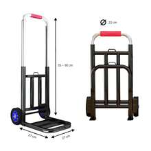 JUICYGOODS HOME & DECOR Metal Trolley/Cart With 2 Wheels, Sturdy And Lightweight - Ideal For Transporting Goods, Packages, Boxes And Shopping - 24/48h Delivery To Mainland Spain - 黑色 - 查看 6