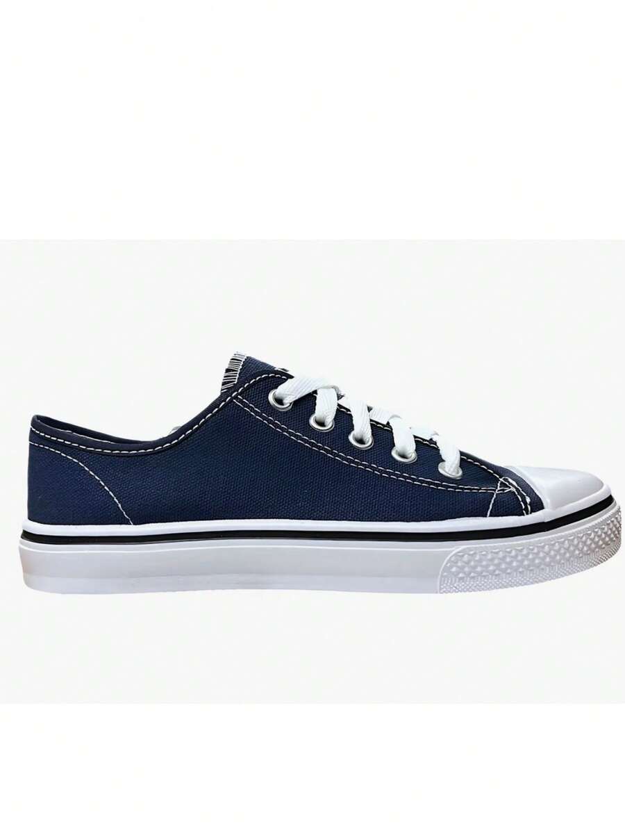 Men Canvas Shoes - Navy Blue - View 1