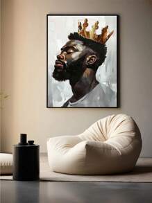 1pc African American Wall Art Kings And Queens Canvas Prints Woman Poster Gold Crown Painting Home Wall Decor Unframed
