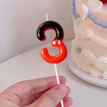 1pc Cute 0-9 Number Cake Candles In Black & Red Colors, Cake Decorations For Birthday, Anniversary, Party Favors, Birthday Party, Cupcake Toppers, Birthday Party Plates, Gender Reveal, Bachelorette Party, Graduation - Princess Theme, No Feathers, Multi-Purpose Celebration Candles, No Electricity Required, Birthday Candles, Birthday Decorations, Happy Birthday, Room Decor - Black & Red - View 16