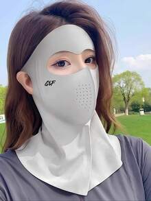 1Pc Personalized Customized Face Gini New Face Mask, Customized Text Logo, Full Face And Neck Protection Integrated Design, Can Resist Uv Rays In All Directions. The Face Mask Is Made Of Comfortable Materials, Light And Easy To Wear, Without Burdening The Face. Suitable For Gifting To Fathers, Mothers, Friends, Lovers, And Can Also Be Customized For Cycling Clubs. Whether It'S Daily Commuting, Outdoor Sports, Or Travel, It'S Perfect For All - Multicolor - View 5