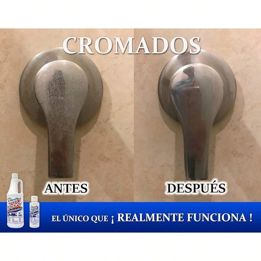 BRING IT ON CLEANER - Quita Gotas, Limpia Vidrio Cromo Azulejo Aluminio Acero Sarro Óxido y más 946ml (1.2 kg) (1) - L - Ver 1