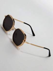 Nouvelles lunettes de mode rétro géométriques, monture en métal simple et élégante de haute qualité. Lunettes punk convenant pour le port quotidien décontracté, les fêtes, la photographie de rue, les défilés de mode