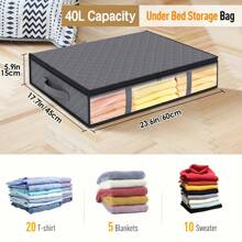 1pc Beige Multi-Purpose Foldable Storage Box With Lid - Dustproof, Moisture-Resistant Non-Woven Handbag Organizer, Stackable Sorting Case For Clothes, Blankets, Toys - Ideal For Bedroom, Closet Organization