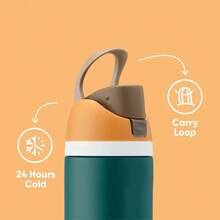 Insulated Stainless Steel Water Bottle With Straw,  Sports Water Bottle, Great For Travel, 19 Oz, Stainless Steel Gym & Outdoor Bottles For Men, Women