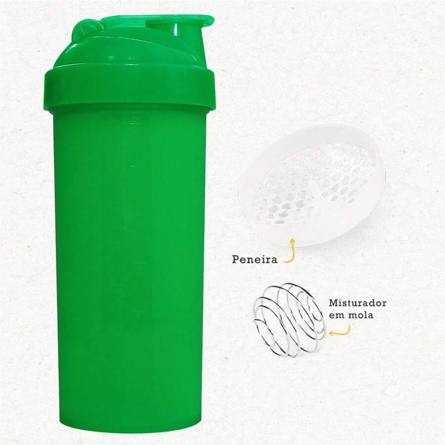 Shaker 700 Ml Whey + Spring + Strainer - Academia Treino - Green - View 1