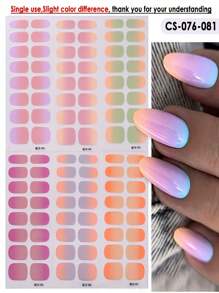 10pcs/8pcs/6pcs Random Color Gradient Full Coverage Nail Stickers, Blooming Design, Instant Self-Adhesive Nail Stickers, Long-Lasting Vibrant Colors, Easy Nail Art Decoration For Women And Girls, Suitable For Home Manicure Salon Full Nail Stickers, Women's Nail Art, Ladies Self-Adhesive Nail Stickers, Minimalist & Fashionable, Easy To Use, Suitable For Holiday Decoration, Party Decoration, Stage Decoration, Halloween Decoration, Daily Decoration, Holiday Gifts, Birthday Gifts, A Perfect Gift For Your Loved One