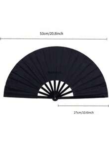 1 件大号折叠手扇，优质面料狂欢扇，黑色尼龙布 Clack 手持扇，可折叠工艺手扇，适用于靴子落地手扇，清凉装饰，俱乐部舞会，怪异酒吧，家居装饰配件，女士和男士舞蹈爱好者派对礼物 - 彩色 - 查看 11