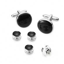 Set de 2/6/8 piezas de gemelos y botones de camisa para hombres, juego de gemelos y botones de camisa de esmoquin para hombres, gemelos y botones de camisa de latón para boda/banquete/ceremonia/negocios, el mejor regalo para padres/amigos/amantes