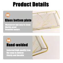 Metall Badezimmer Eitelkeit Kosmetikbox Lagerregal Rack Waschbecken Licht Luxus Stil Desktop Tablett