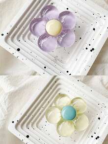 1pc Cute Flower Expandable Phone Stand, Transparent Resin, Expandable Floral Desktop Phone Holder, With Adhesive Sticker For Phone Case, Phone Accessory Compatible With IPhone, Android Phone, Gift For Birthday, Family, Friends Push-Pull Phone Grip, Phone Accessories - Multicolor - View 15