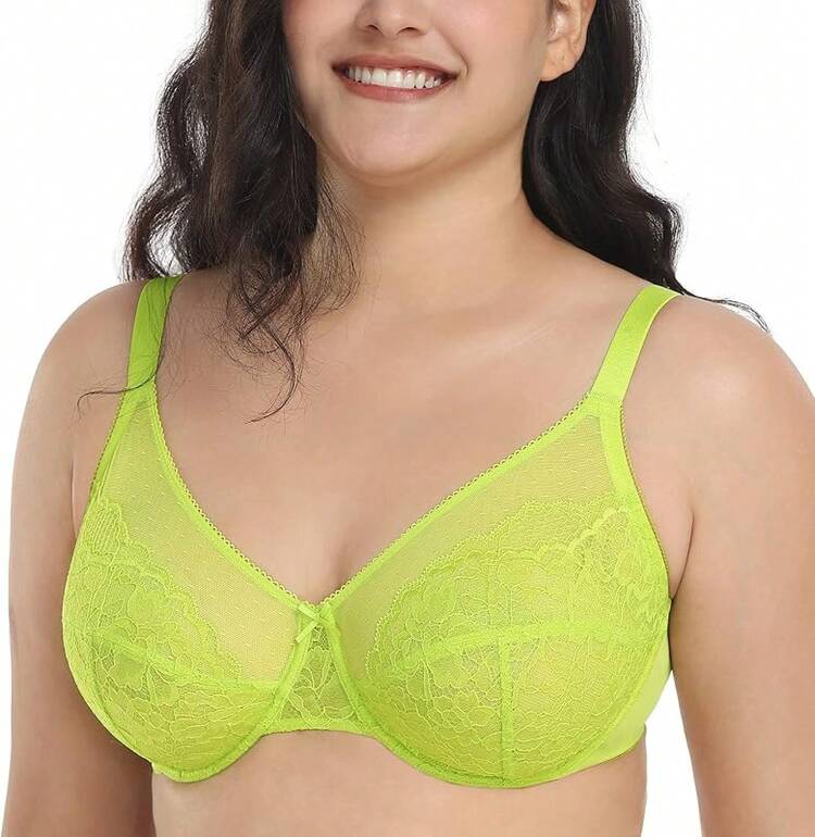 Minimizer Bras Women Full Coverage Underwire Bras Plus Size Lifting Lace Bra Heavy Breast - 凱利.格林 - 查看 2