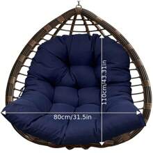Thicken Hanging Basket Seat Cushion Hammock Swing Chair Cushions Washable Hanging Basket Chair Cushion For Gardens Living Rooms Egg Chair (This Product Includes Seat Cushion Only)