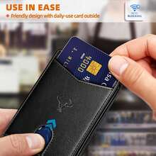 BULLIANT Men Wallet, Slim Leather Wallet Front Pocket Card Holder Gift For Men 11 Slots RFID Blocking - Đen4766 - Xem 6