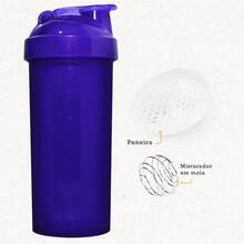 Shaker 700 Ml Whey + Spring + Strainer - Academia Treino - Purple - View 1