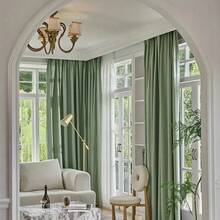 1 件 100% 遮光纯绿色窗帘，适用于别墅、农场、阳台、客厅、卧室，140 GSM 遮光窗帘 - 綠色 - 查看 9