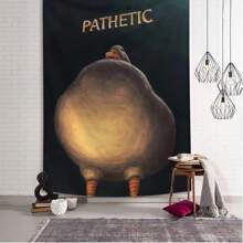 1pc Abstract Duck Print Tapestry, Polyester Wall Hanging Decor For Living Room, Bedroom, Office, Party Decoration, Rectangular Kitchen Wall Hanging With Drapes, Includes 3 Wall Nails And 2 Clips