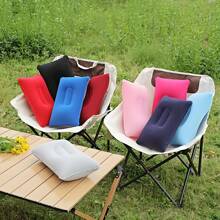 Almohada de viaje inflable ultraligera tamaño A4, almohada de aire de tela de felpa cuadrada pequeña para viajes, fácil de guardar, adecuada para camping, dormir en casa y la oficina, viajes de vacaciones, senderismo, siesta, soporte para el cuello y la cintura