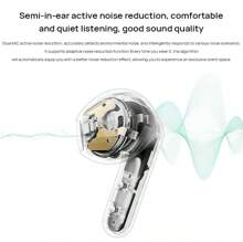 Redmi Wireless Bluetooth Headset Buds 7S Dual-Unit Acoustic Architecture Excellent Sound Quality Support Spatial Audio Semi-In-Ear Active Noise Reduction Comfortable Wearing Super Long Battery Life Black