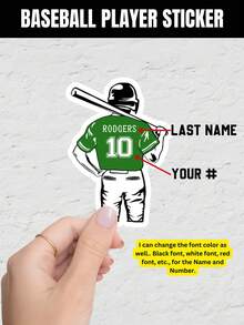 Baseball Name Decals | Personalized Custom Baseball Stickers | Names And Numbers Of Team Baseball Decals | Baseball Gifts | Custom Baseball Letter Stickers Sports Gifts - Multicolor - View 1