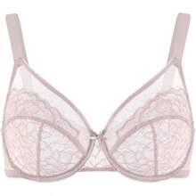 Minimizer Bras Women Full Coverage Underwire Bras Plus Size Lifting Lace Bra Heavy Breast - 深粉紅色 - 查看 4