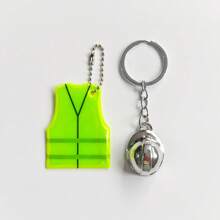 Kreatywna kamizelka + brelok do kasku z materiałem odblaskowym do nocnych podróży i uprawiania sportu, nadaje się do plecaka, bagażu, jako dekoracja wisząca
