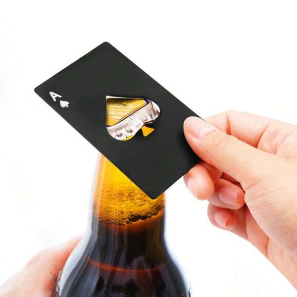 Abrebotellas de cerveza con diseño de picas, diseño interesante y creativo, cualquier combinación de dos colores, abrebotellas portátil de acero inoxidable, que se puede guardar en carteras y bolsillos, es exquisito y duradero, adecuado para abrir bebidas como botellas de bebidas y botellas de vidrio, y el diseño integrado es fácil de limpiar. Adecuado para todo tipo de ocasiones, excelente opción para regalos festivos.