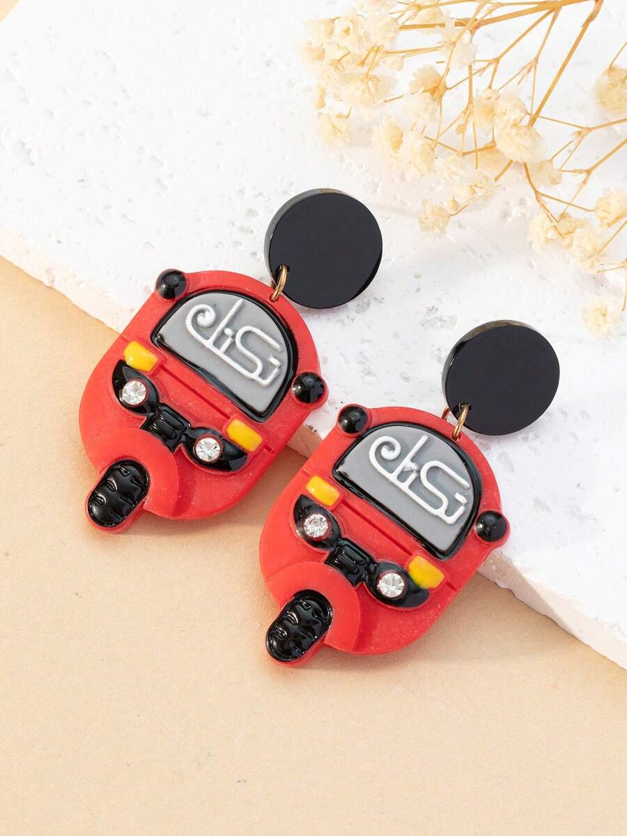 1 对新款夸张时尚树脂摩托车耳环（女士款）