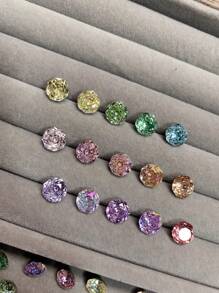 Yalayee 8 mm revestido com diamante de fundo pontiagudo lapidado em rosa, cores mistas, 7/21/35 peças, decoração de joias com flores rosas, lapidação em rosa de 6 lados, joias faça você mesmo, strass para arte em unhas, cristal faça você mesmo