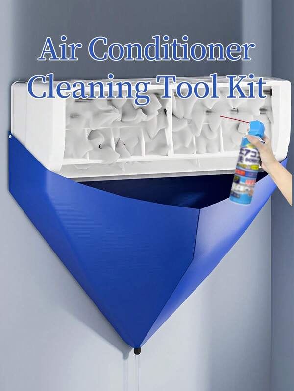 1pc Air Conditioner Washing Bag, Waterproof Split Air Conditioner Cleaning Cover, Air Conditioner Water Bag, AC Cleaning Bag With Water Pipe, Wall Mounted Air Conditioner Service Bag For Household AC Units, Home, Hotel, Office, Cleaning Tools
