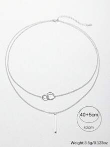 Colar Retangular Prateado em Múltiplas Camadas S925 Elegante e Minimalista para Mulheres, Design Único e Delicado Corrente para Clavícula, Joia de Prata de Luxo Versátil