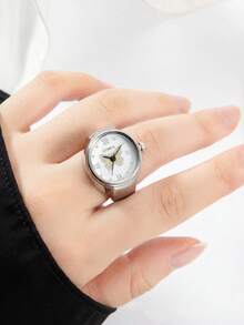 1 件时尚个性弹性可调节蝴蝶图案戒指，男女通用奢华百搭配饰，适合日常佩戴、派对、送给家人和朋友的生日礼物 - 藍色 - 查看 4