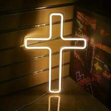 1 Stück USB Neon Kreuz Lampe, dekorative Beleuchtung für Partys, Bars, Schlafzimmer