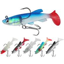 Soft Fishing Lures Shad Minnow Swimbaits, Pre-Rigged Jig Heads Paddle Tail Swim Baits For Bass, Trout, Walleye, Crappie, Sinking Jigs Bait For Saltwater Freshwater, Fishing Gifts For Men