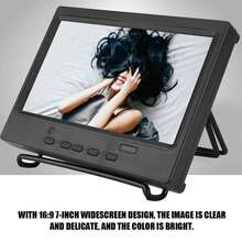 Monitor portátil de 7 pulgadas con pantalla multifunción de 1024 x 600, compatible con entrada H-DMI, VGA y AV. Pantalla para Raspberry Pi de 7 pulgadas, LCD, IPS, portátil, 1024 x 600, HD, entrada de 7 pulgadas - Blanco y negro al azar - Ver 2