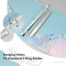 AEFFNOC Perforadora de 3 agujeros, perforadora portátil de 3 agujeros para carpeta, perforadoras de tres agujeros con regla de 10 pulgadas, perforadora de 3 anillos, capacidad de 5 hojas, para escuela y oficina (blanco) - Blanco - Ver 5