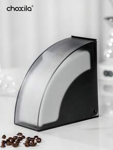 choxila 1pc Coffee Filter Holder Storage Box, Coffee Filter Paper Container With Dustproof Flipping Cover, Filter Paper Dispenser Rack For Coffee Shop/Home/Office, Capacity Of 150pcs Cone Coffee Filters