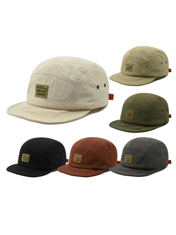 1pc Outdoor Sports Cap, Hiking Baseball Hat With Short Brim, Vintage Aesthetics, Breathable Sun Protection Hat For Unisex, Casual Letter Print Polyester