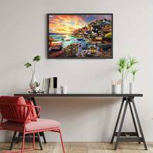 1 盒 1000 片高品质成人拼图，风景、油画、多肉植物、伦敦巴士、梦幻湖、热气球，27.56 X 19.68 英寸/70 X 50 厘米，厚纸板成人拼图玩具，益智减压趣味家庭游戏，适合家庭、客厅和办公室装饰，很棒的圣诞礼物