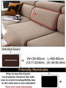 1pc Solid Color Elastic Sofa Cover, Boho Style Sofa Slipcover, Anti-Slip Anti-Cat Scratch Sofa Protector, Suitable For 1-4 Seat Sofas, Home Decor For All Seasons, Machine Washable - Khaki - View 9