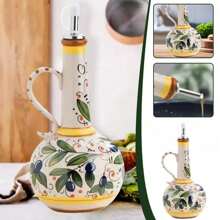 700ml Olive Oil Dispenser Embossed Ceramic Oil Vinegar Can Ceramic Storage Dispenser Container Condiment Oil Bottle Oil Bot