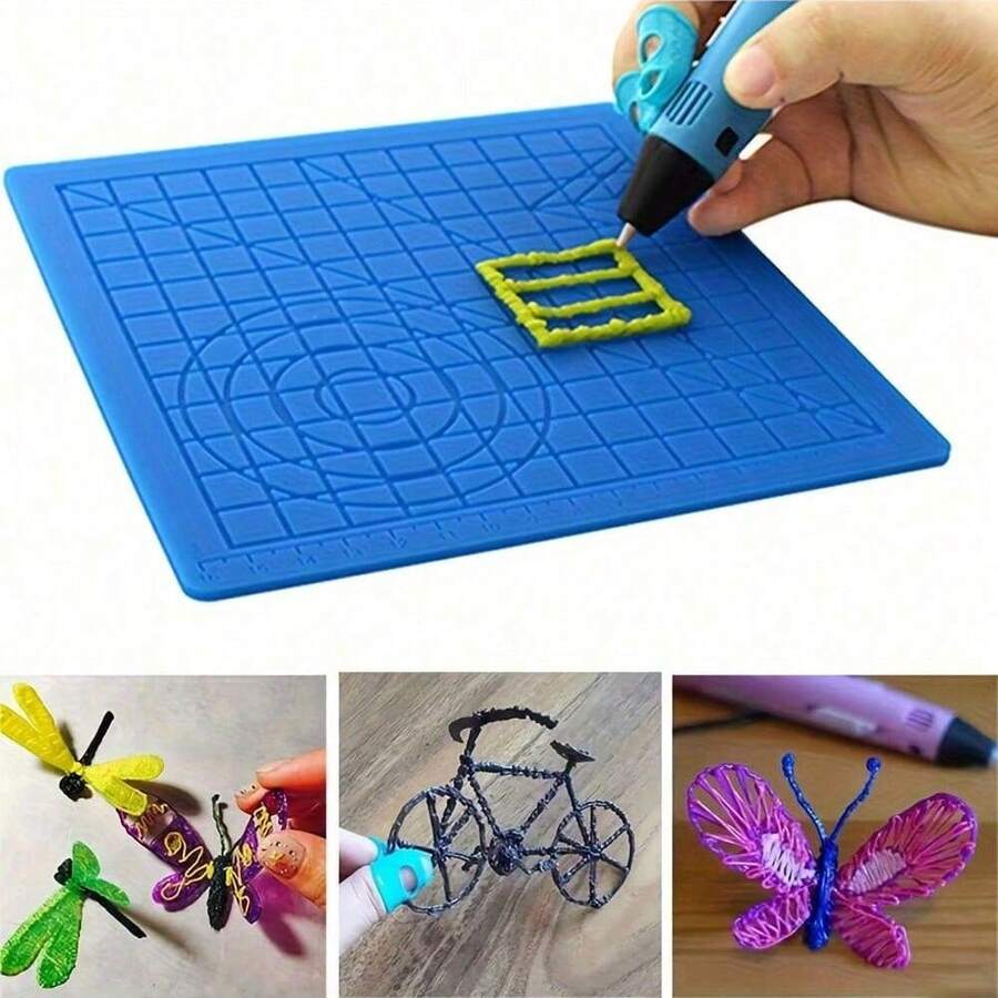 3Dmate Base - 3D Pen Mat - 3D Pen Accessories And Template Compatible - 3D Pen Silicone Drawing Board - 3D Toy Auxiliary Board - 3D Pen Basic Graphic Drawing Board Silicone Tracing Pad - Multicolor - View 1